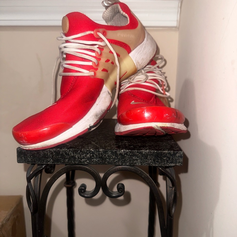 Red and White Athletic Sneakers